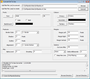 Convert SRT To SSA screenshot