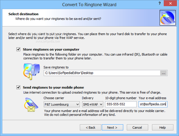Convert To Ringtone Wizard screenshot 3