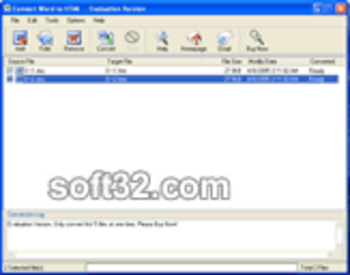 Convert Word to HTML COM screenshot