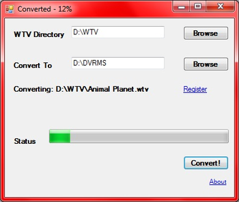 Convert WTV screenshot