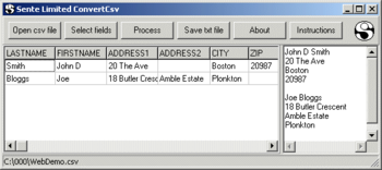 ConvertCsv screenshot