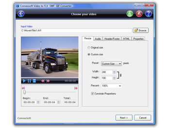 ConvexSoft Video to FLV SWF GIF Converter screenshot