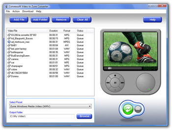 ConvexSoft Video to Zune Converter screenshot