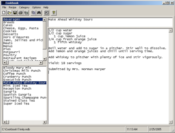 Cookbook screenshot