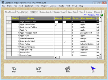 Cookbook Wizard screenshot