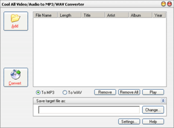 Cool All Video/Audio to MP3/WAV Converter screenshot 2