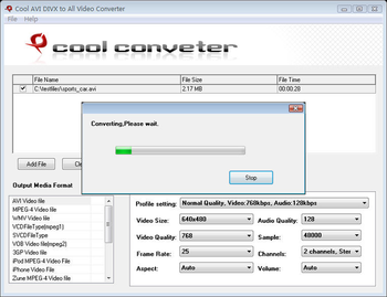 Cool AVI DIVX to All Video Converter screenshot 2