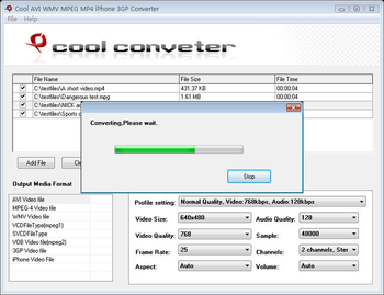 Cool AVI WMV MPEG MP4 iPhone Converter screenshot 2