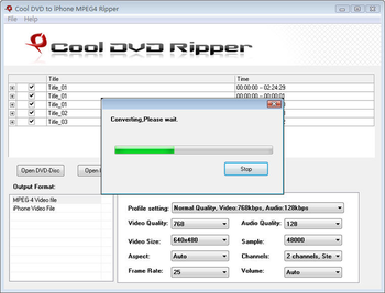 Cool DVD to iPhone MPEG4 Ripper screenshot 2