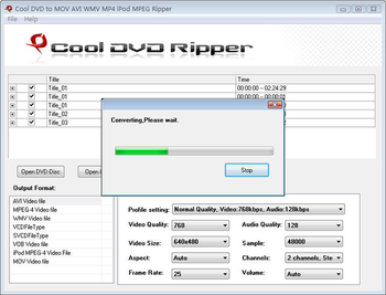 Cool DVD to MOV AVI WMV MP4 iPod Ripper screenshot 2