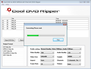 Cool DVD to MOV MPEG4 iPod AVI Ripper screenshot 2