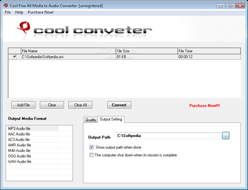 Cool Free All Media to Audio Converter screenshot 2