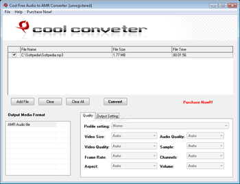 Cool Free Audio to AMR Converter screenshot