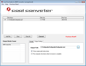 Cool Free Audio to AMR Converter screenshot 2