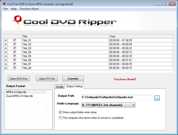 Cool Free DVD to Zune MP4 Converter screenshot 2