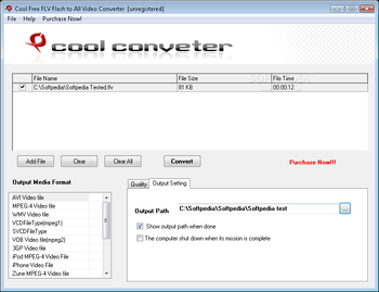 Cool Free FLV Flash to All Video Converter screenshot 2
