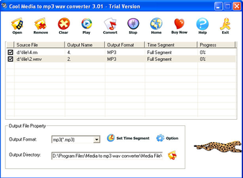 Cool Media To Mp3 Wav Converter screenshot 3