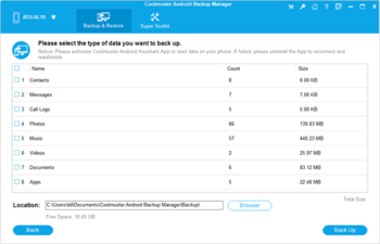 Coolmuster Android Backup Manager screenshot 2