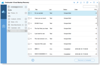 Coolmuster iCloud Backup Recovery screenshot 2