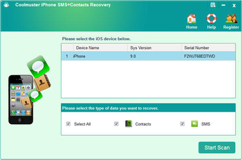 Coolmuster iPhone SMS+Contacts Recovery screenshot