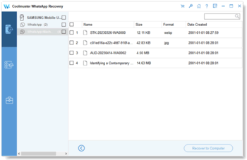 Coolmuster WhatsApp Recovery screenshot