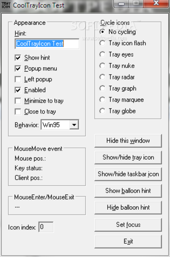 CoolTrayIcon screenshot