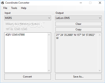Coordinate Converter screenshot