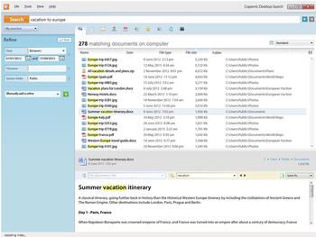 Copernic Desktop Search screenshot