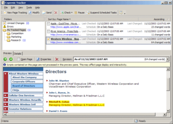 Copernic Tracker screenshot