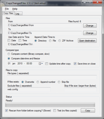 Copy Changed Files screenshot