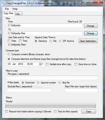 Copy Changed Files screenshot