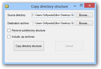 Copy directory structure screenshot