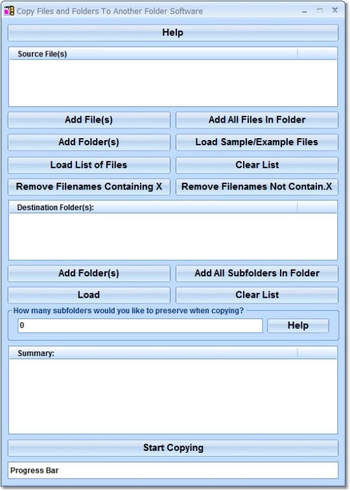 Copy Files and Folders To Another Folder Software screenshot