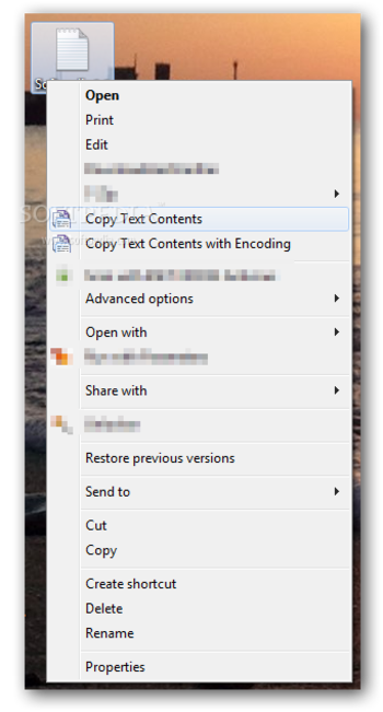 Copy Text Contents screenshot