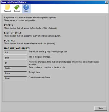 Copy Urls Expert for Firefox screenshot