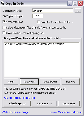 CopyInOrder screenshot