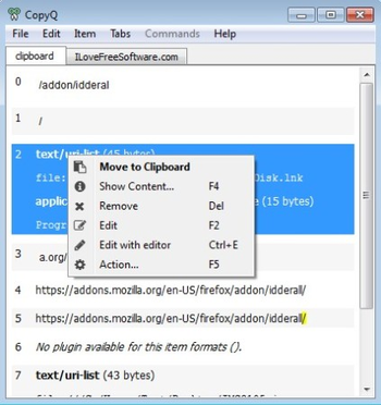 CopyQ screenshot