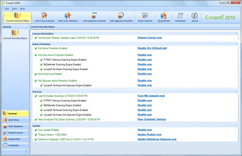 Coranti 2010 MultiCore AntiVirus AntiSpyware screenshot