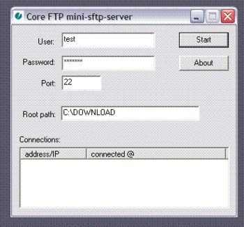 Core FTP Mini SFTP Server screenshot 3