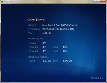 Core Temp MC screenshot