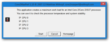 Core2MaxPerf screenshot
