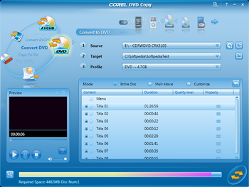 Corel DVD Copy screenshot