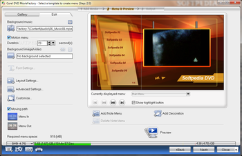 Corel DVD MovieFactory screenshot 11