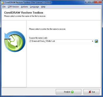 CorelDraw Restore Toolbox screenshot