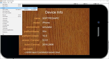 Corona SDK screenshot 2