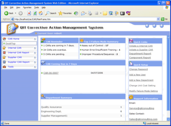 Corrective Action Management System screenshot