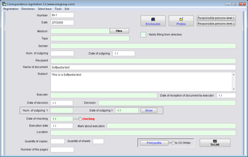 Correspondence Registration screenshot 2