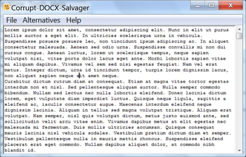 Corrupt DOCX Salvager screenshot