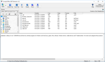 Corrupt Office 2007 Extractor screenshot