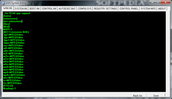 COS System Editor screenshot